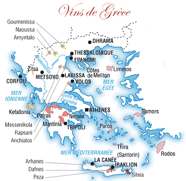 Carte des vins Grecs
