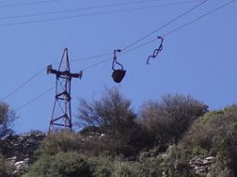 Le téléphérique de l' émeri à Naxos